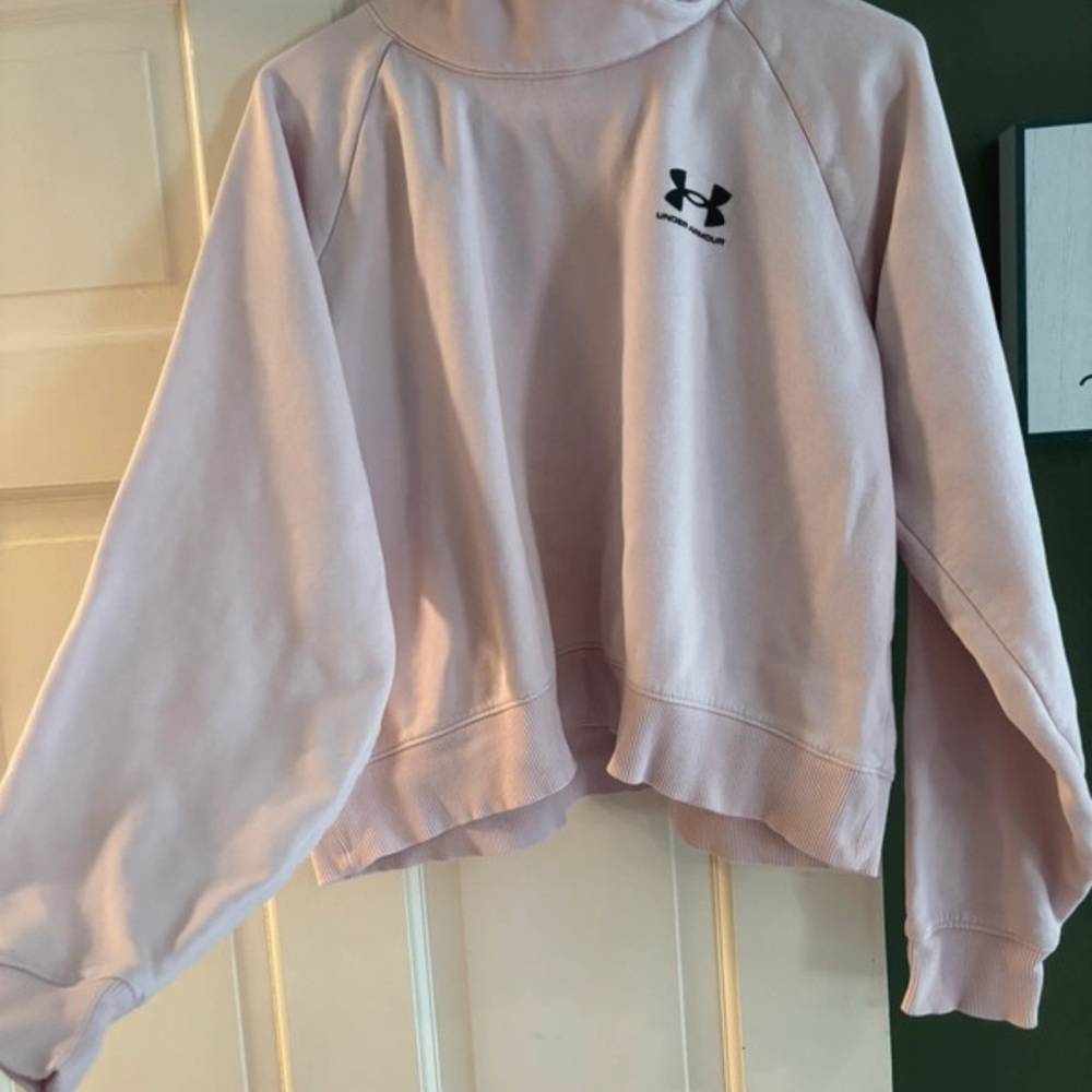 Under Armour Pale Pink Cropped Pullover Sweatshirt